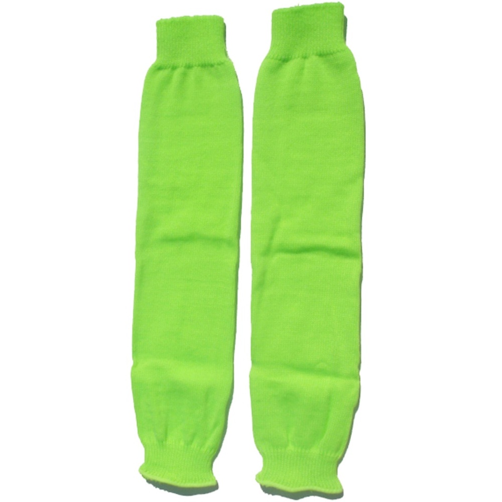Black Light Receptive Knit Leg Warmers Neon Green - Picture 2 of 2